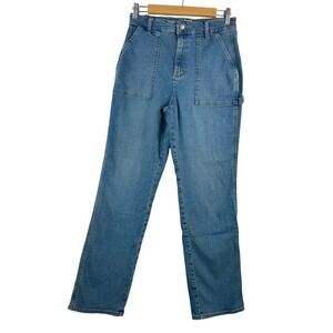 VTG Lee Workwear Blue hogh waist Carpenter straight leg‎ jeans 90s Size 10M